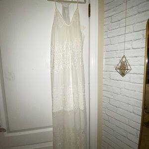 lace maxi sleeveless dress with slip